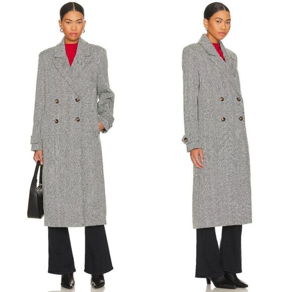 Steve Madden Women's Prince Herringbone Double-Breasted Top Coat Size Small NEW - Picture 5 of 16